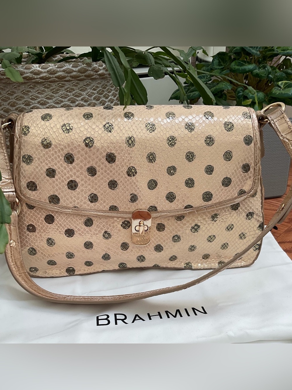 Brahmin Nerida Metallic Python Shoulder Bag